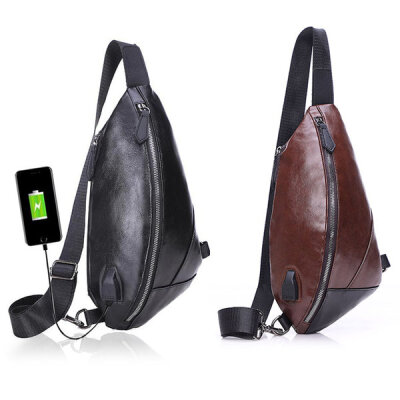 Sling bag / USB charge cell phone bag / man mini bag cross bag