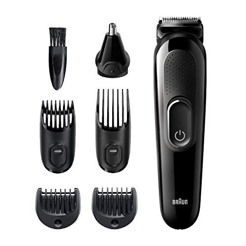 Braun All-in-one trimmer MGK3220, 6-in-1 Beard Trimmer, Hair Clipper, Ear and Nose Trimmer, Rechargeable, Black