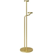 Smtyle Gold Standing Candelabra, Dual-Tier Sculptural Metal Floor Candle Holders for Wedding, Home Decor, Holiday, and Birthday Party