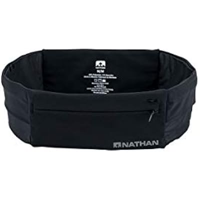 Nathan Zipster Running Belt for Men and Women, Bounce Free Waist Pack, Running Fanny Pack Women, Pockets with Zippers, Fits All iPhones