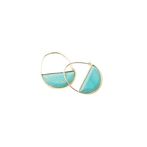 Scout Curated Wears - Stone Prism Hoop Earring - TurquoiseGold