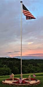 17' Sectional Flagpole, 2.4" Base Diameter with Dual Button System, 7000-T8 Aluminum, Made in USA