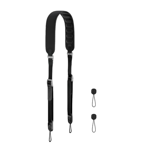 CHI Shoulder Camera Strap Ultra 1.77 Wide Padded Neck Strap with Magnetic Quick Release, One-hand Adjustable Sling Strap for DSLR and Mirrorless Cameras Alcantara Black