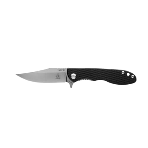 Tops Knives MSF-B Black Folder- Satin Blade Finish Black G10 Handle