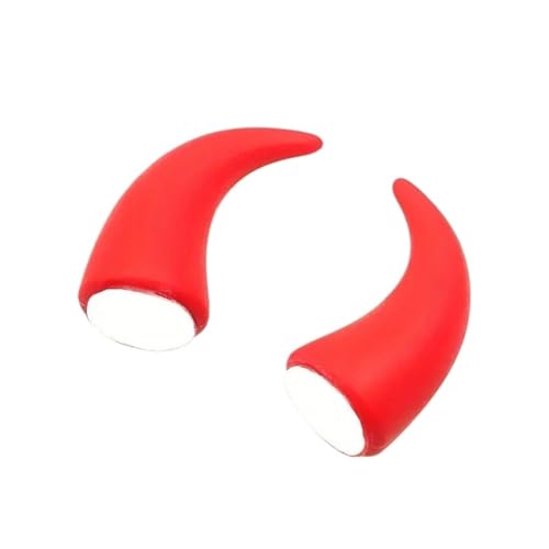 Motorcycle Helmet Horn 1 Pair of Adhesive Cow Horn Motorcycle Helmet Decorations Electric Vehicle Round Lamp & Devil