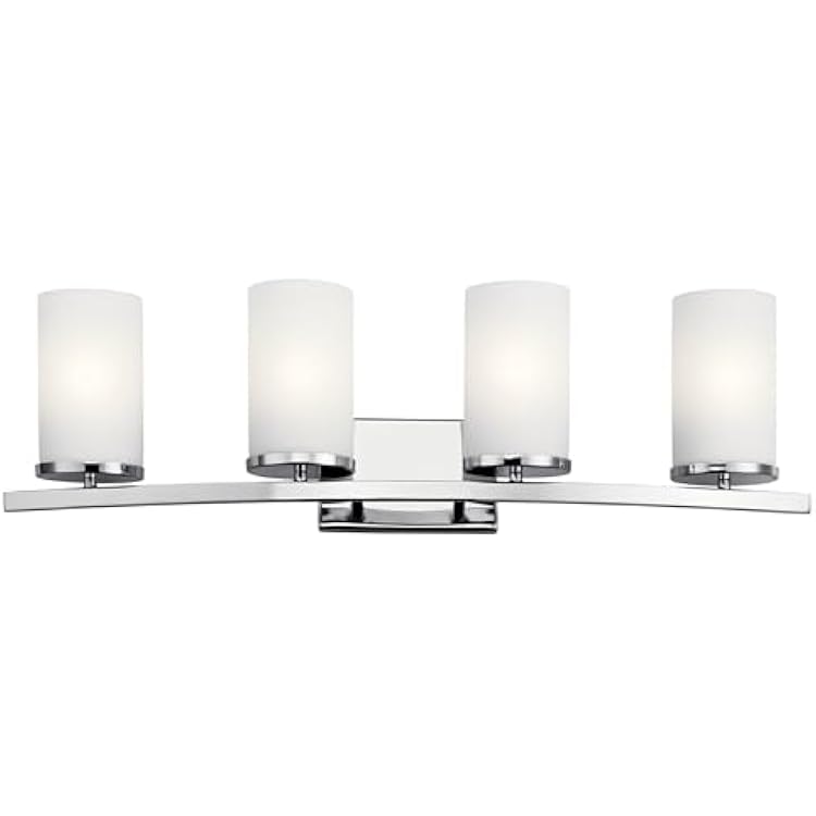 Kichler Crosby 31 4 Light Vanity Light Satin Etched Cased Opal Chrome
