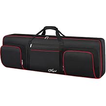 SNIGJAT 76 Key Keyboard Case, Soft Padded Piano Case with Handle and Adjustable Shoulder Straps, Keyboard Gig Bag with 3 Pockets for Instrument Parts and Accessories (Interior: 48.4"x 18"x6.1")