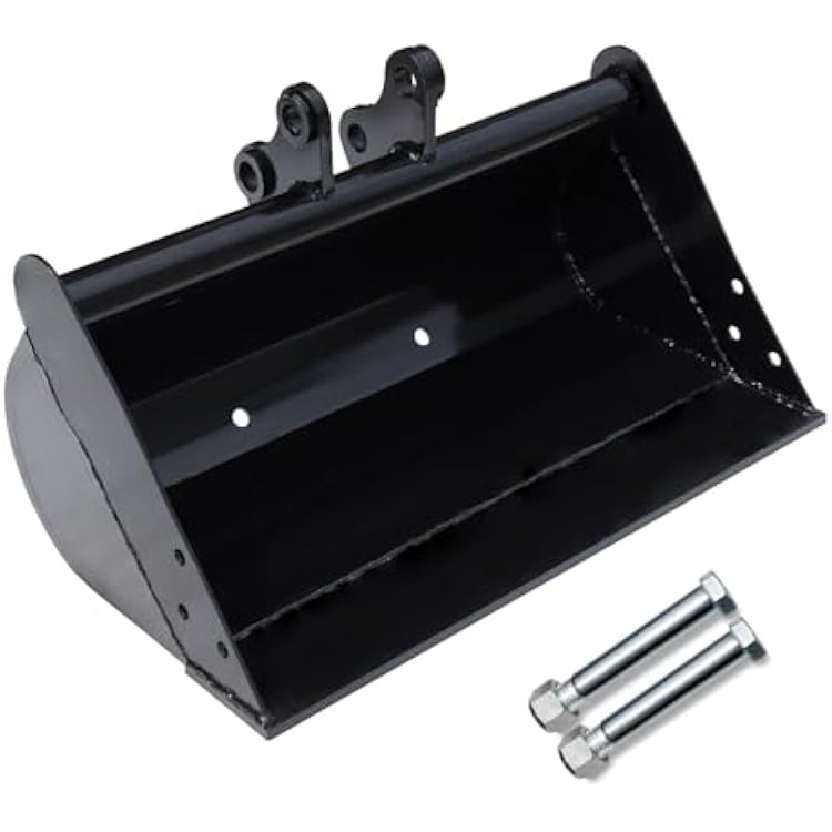 24IN Flat Bucket Excavator Attachments, 600mm Toothless Excavator Buckets Suitable for 0.8-1.5 Ton Small Excavators, Road Cleaning River Dredging