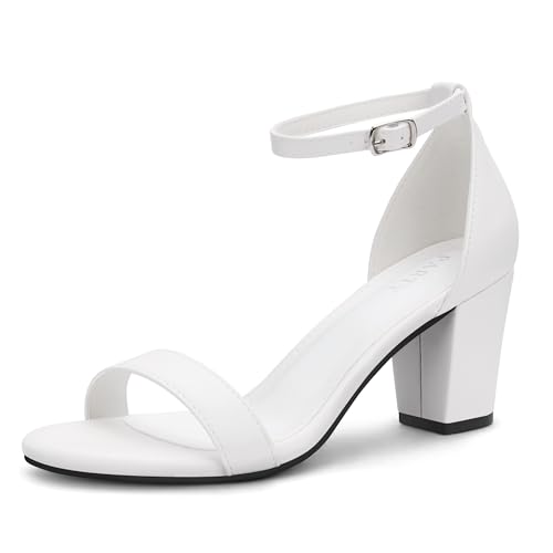 PARTY Womens Chunky Heels Open Toe Ankle Strap 3 inch Heeled Sandals
