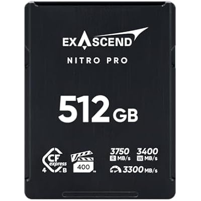 Exascend Nitro Pro CFexpress 4.0 Type B Memory Card, Read 3750 MBs, Write 3400 MBs, VPG400 1, TB