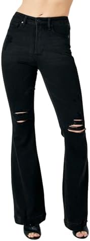 Judy Blue Women's High-Waist Tummy Control Destroyed Flare Jeans