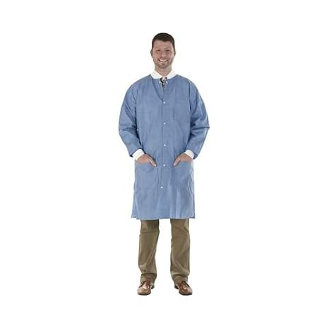 Medicom 8107-C SafeWear High Performance Lab Coat, Deep, Large, Blue