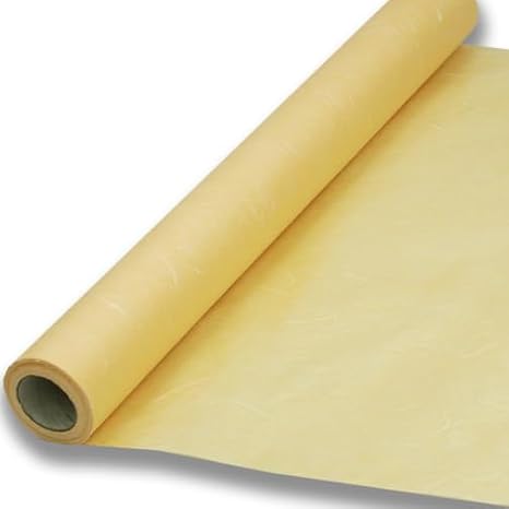Dak Unyong-JiKorean Traditional Mulberry Paper, (10.4" x 32.8ft, 25gsm) Colored Hanji Paper Roll, Natural Fiber Texture (Orange)