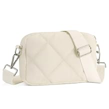 Telena Crossbody Bags for Women Quilted Design Puffer Bag Purse Lightweight Shoulder Bag (Beige)
