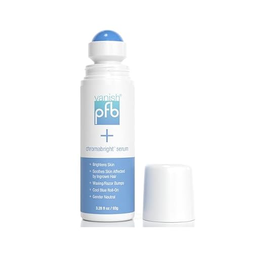 PFB Vanish Razor Bump Stopper Skin Care Treatment with Chromabright Dark Spot Remover, Roll On Formula Treats Ingrown Hairs and Razor Burns - 93g