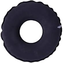 OhMill Inflatable Seat Cushion for Tailbone Pain Relief Hemorrhoids Sitting Pad Portable Donut Pillow Seat Cushion for Office Wheelchair Travel Air Pump Included (Square)