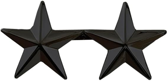 Hero's Pride 2 Star Rank Insignia, Five-Pointed Star Pin, 2 Posts and Clutch Backs, Pack of 2