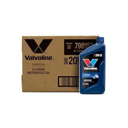 Valvoline 4-Stroke Motorcycle SAE 20W-50 Motor Oil 1 QT, Case of 6