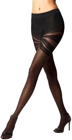 Wolford Venus Tights For Women 20 Denier Sheer-Opaque Matte Pantyhose with Dynamic Line Design Soft Waistband Circular Knit