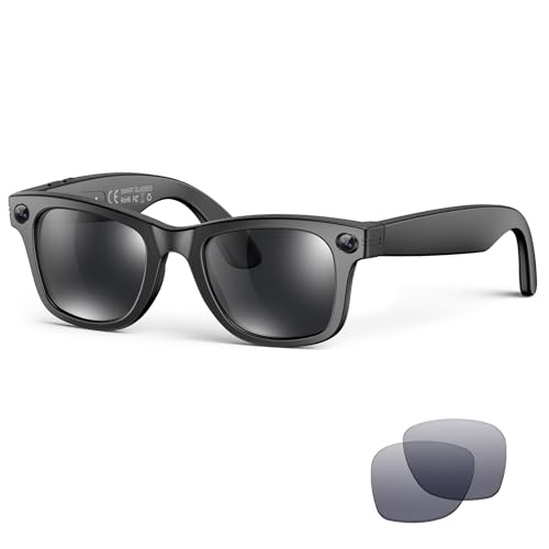 AI Smart Glasses for Men Women,8MP 2K HD Camera Glasses,AI Voice Control,AI Photo Recognition,Real-Time Translation,Smart Sunglasses with Bluetooth Call,IP67 Waterproof for Driving,Outdoor,2 Lenses.