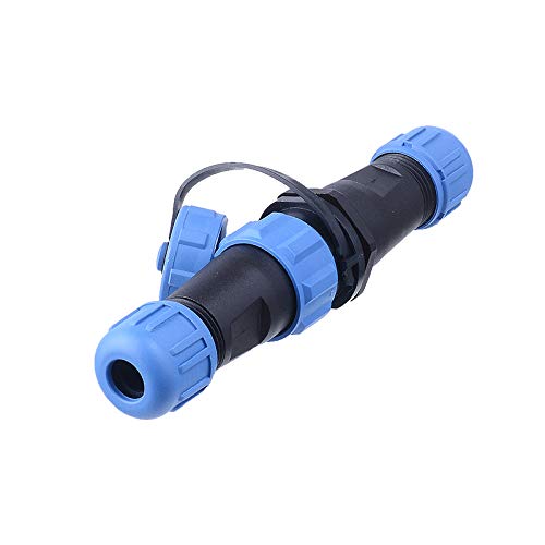 SP13 Aviation Connector 13mm Plastic Male Plug + Female Connector M13 Extension Cable Wire Outdoor Waterproof IP68 Connectors with Cap Gold Plated 2 Pin for Industrial Device Power Signal