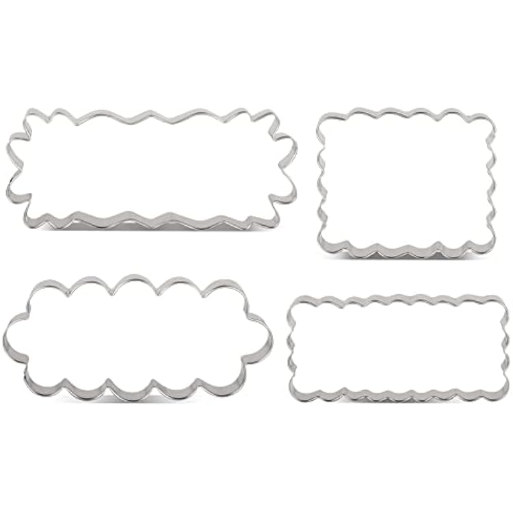 LILIAO Scalloped Edge Cookie Cutter Set, Stainless Steel Scalloped Edge 4-Piece Set
