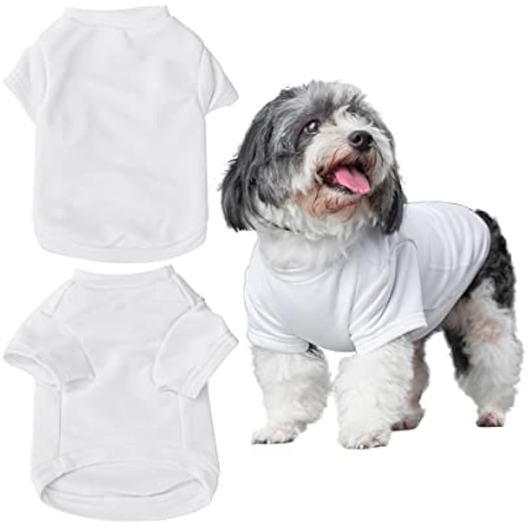 Craft Express Sublimation Blank Pet T-Shirt - Medium, Large, and Extra Large Size Shirts for Pets Ready to be Personalized - Set of 2 Medium