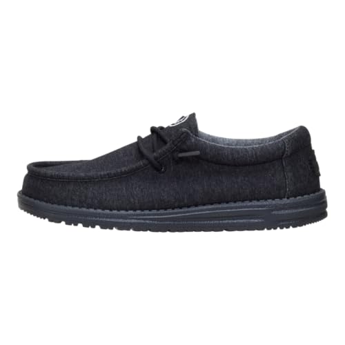 HEYDUDE Mens Wally Stretch Jersey Slip On Shoes | Lightweight Comfortable Travel Loafers with Elastic Laces