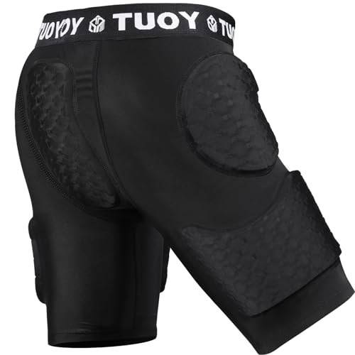 DGXINJUN Mens Padded Football Girdles 5-Pads Integrated Football Pads with Hip Tail Thigh Protector for Football Rugby