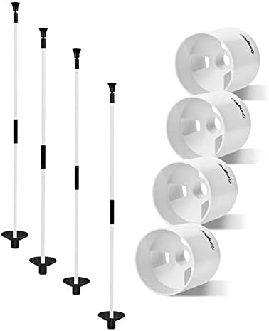 KINGTOP Golf Hole Cup Flagpole Set for Practice Putting Green, 4 Putting Cup Fit PGA | LPGA | USGA Regulations, 2-Section Flag Stick Design, 3 Feet, 4-Pack