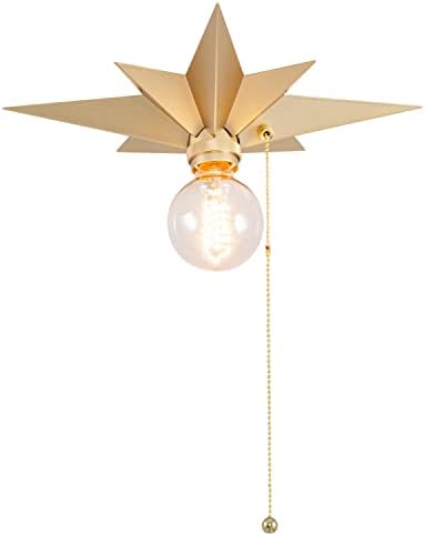 VILUXY Flush Mount Ceiling Light, Gold Star Light Fixtures Mini Ceiling Lamps with Pull Chain On/Off Switch for Hallway, Entryway, Study Room, Bedroom