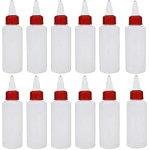 12 Pack Plastic Squeeze Bottles Tip Applicator With Screw Cap, 2 Ounce