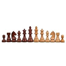 Hastha Kalalu | Staunton Style/Tournament Series Sheesham/Indian Rosewood Chess Pieces, Weighted, German Knight, King Height 3 Inches with Two Extra Queens(3 Inches)