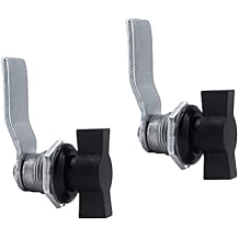 2Pcs Thumb Operated Offset Cam Locks, Black Handle Non-Locking Compartment Lock Latch Keyless Twist Cabinet Replacement Lock for Mailbox Drawer, RV Compartment Door