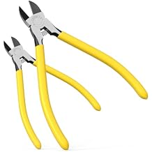 OTLOOMTBT 6-In and 5-In 2 PCS Ultra Sharp Compact Wire Cutters with Long Flat Nose Pliers Ideal for Cutting Crafts, Flowers, Plastics, Appliances and Any Clean Cutting Needs Powerful Wire Cutter