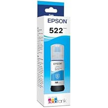Epson 522 EcoTank Ink Ultra-high Capacity Bottle Cyan (T522220-S) Works with ET-2400, 2720, 2800, 2803, 2840, 4700, 4800, 4810