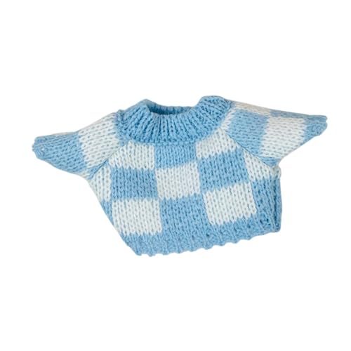 Doll Clothes, Dress Outfits for 20cm Dolls, Collectible Birthday Gift, Doll Accessories, DIY Comfortable Knitted Clothing, Blue White