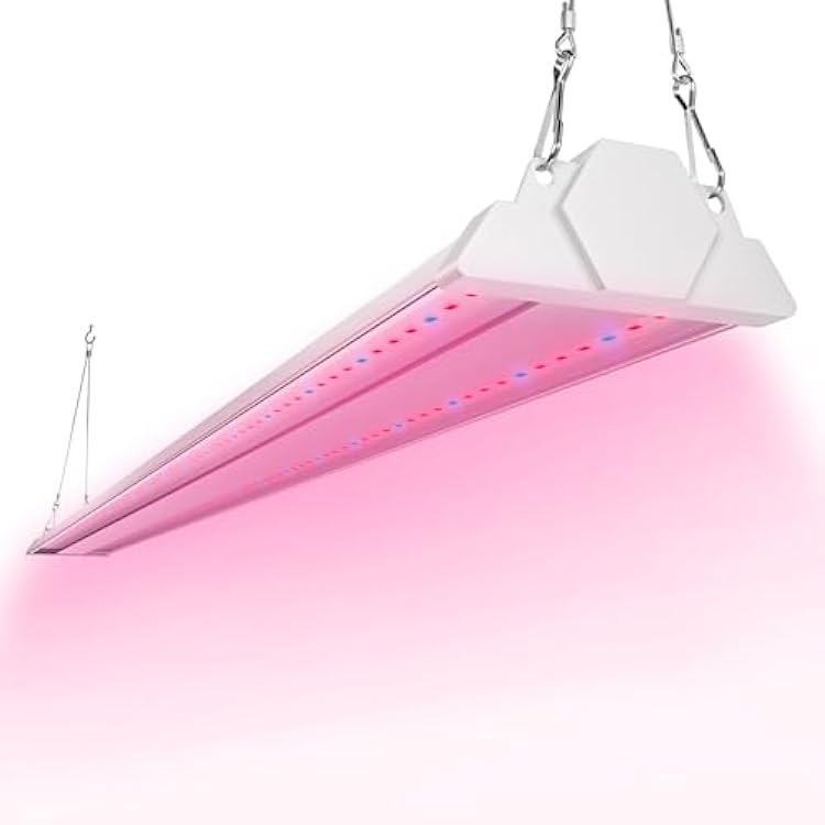 FREELICHT 1 Pack 4ft LED Grow Light, 60W 350W Equivalent, Red Blue 660nm460nm Full Spectrum Grow Lights for Indoor Plants, Hanging Plug in Grow Lamp for Hydroponic Greenhouse Plants Seedling Veg