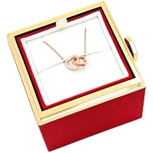 Uloveido Personalized Custom Engraving Two Names Interlocking Heart Necklace Double Love Pendant Choker Collarbone Chain