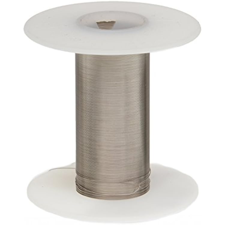Nickel Chromium Resistance Wire, Nichrome 80, 30 AWG, 100 Length, 0.0100 Diameter, Silver