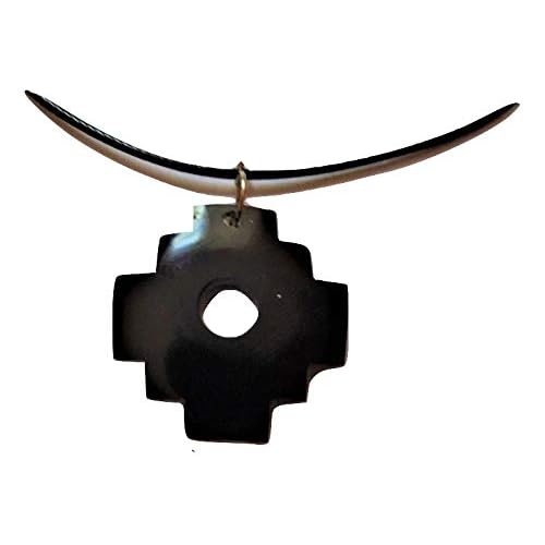 Ckakana Andean Cross Black Onyx Semiprecious Stone Necklace From Peru