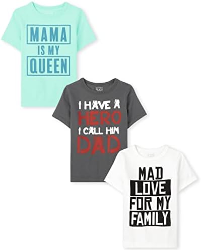 The Childrens Place Baby and Toddler Boys Family Short Sleeve Graphic T-Shirts, Multipack
