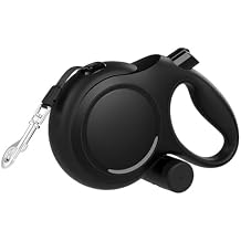 26 ft Retractable Dog Leash - Heavy Duty Retractable Pet Leash with Anti-Slip Grip for Medium to Large Dogs up to 110 lbs (Black)
