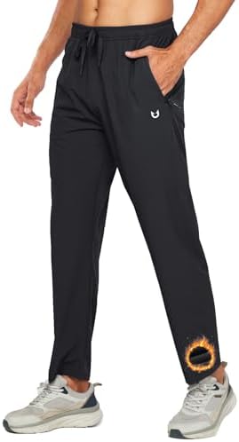 NORTHYARD Mens Fleece Lined Pant Winter Warm Sweatpant Wind Cold Weather Pants Running Athletic Workout Gym Joggers