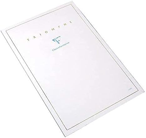 Clairefontaine Tablets "Triomphe" Stationery - Blank 50 sheets - 5 3/4 x 8 1/4 - Extra White - For Calligraphers, Fountain Pen Users, and Fine Correspondence
