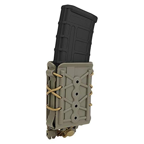 KRYDEX 5.56mm Magazine Pouch Polymer Magazine Carrier with MOLLE Clip for MOLLEPALS Webbing DE