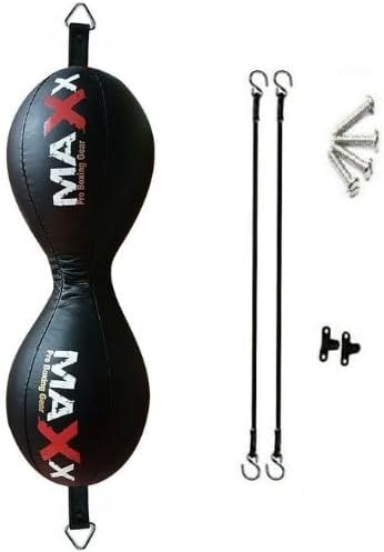 TWIN Double End Bag Floor to Ceiling Ball Punch Bag With Ropes Hooks + Anchor DB