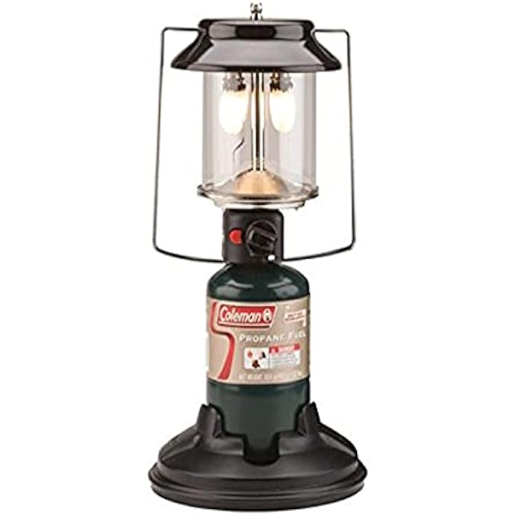 Coleman QuickPack 2-Mantle Propane Lantern with Carry Case 1000 Lumens Lantern with Adjustable Brightness & Push-Button Starter No Matches Needed Great for Camping Power Outage & More