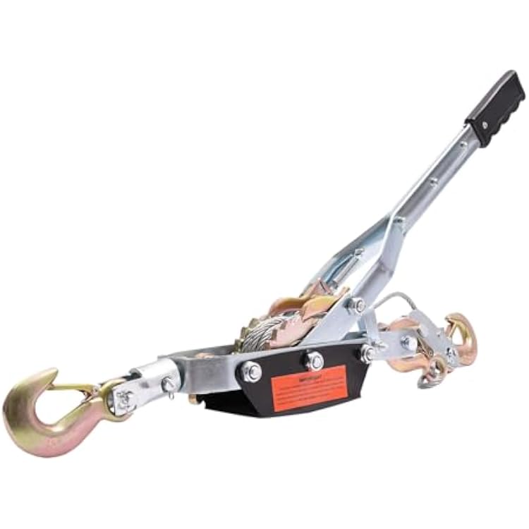 Come Along Winch 11000 lbs5T Pulling Capacity Rope Puller with 3 Hooks Heavy Duty Steel Cable Winch Puller Dual Gear Power Puller Come Along Tool