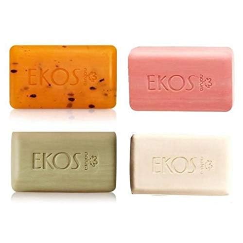 Natura - Sabonetes em Barra Puro Vegetal Sortidos Cremosos Andiroba, Castanha e Pitanga e Esfoliante Maracuja 4 x 100 Gr - Assorted Pure Vegetable Bar Soaps 4 x Net 3.5 Oz